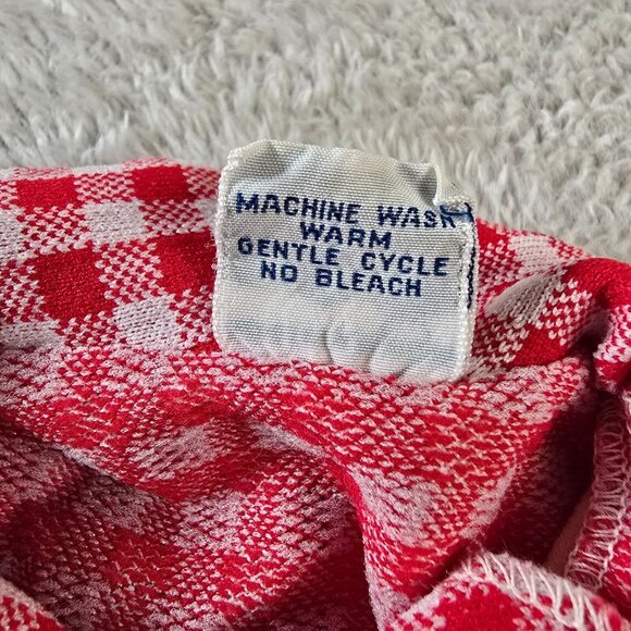 Baby Bliss Romper Size Medium Red Gingham Check Vintage Retro Summer 60s Unisex - Picture 10 of 14